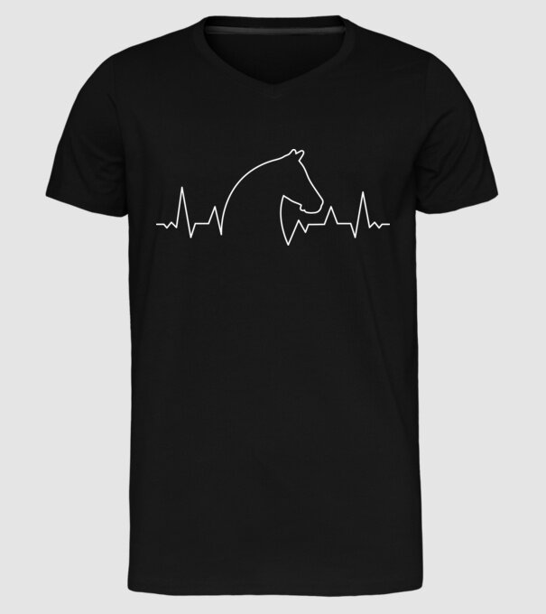Bătăi de inimă cu cal model negru pe tricou
