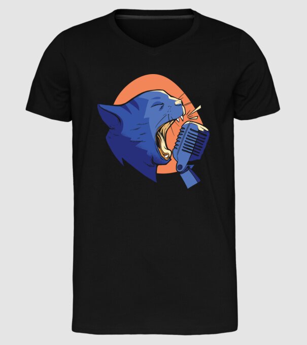 Urlet de Pisică model negru pe tricou