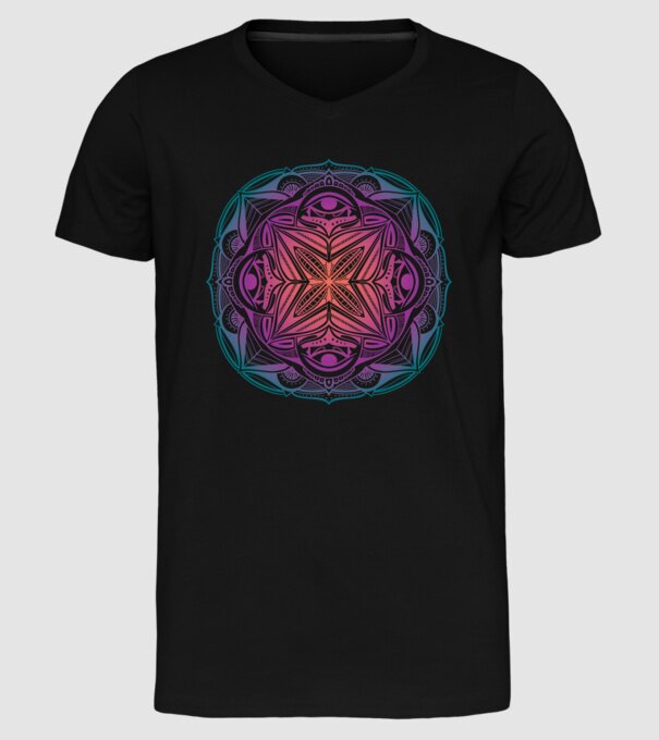 Mandala model negru pe tricou