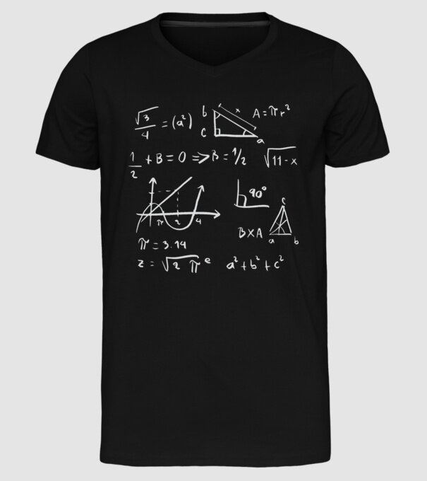 Formule matematice model negru pe tricou