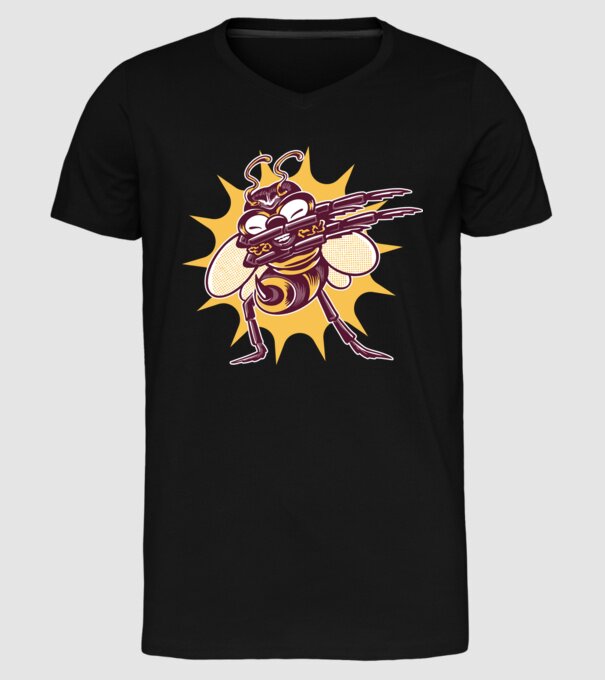 Albină DAB model negru pe tricou