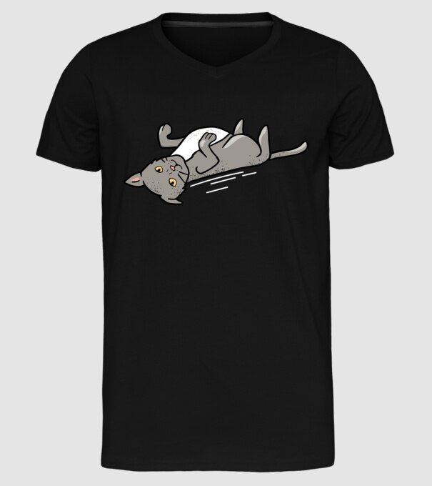 Pisică Cool model negru pe tricou
