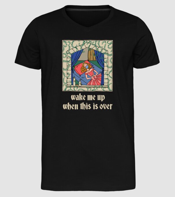 Prințesă de basm cu mască model negru pe tricou