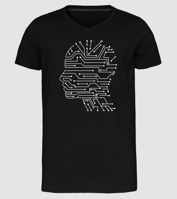 Inteligența artificială AI model negru pe tricou