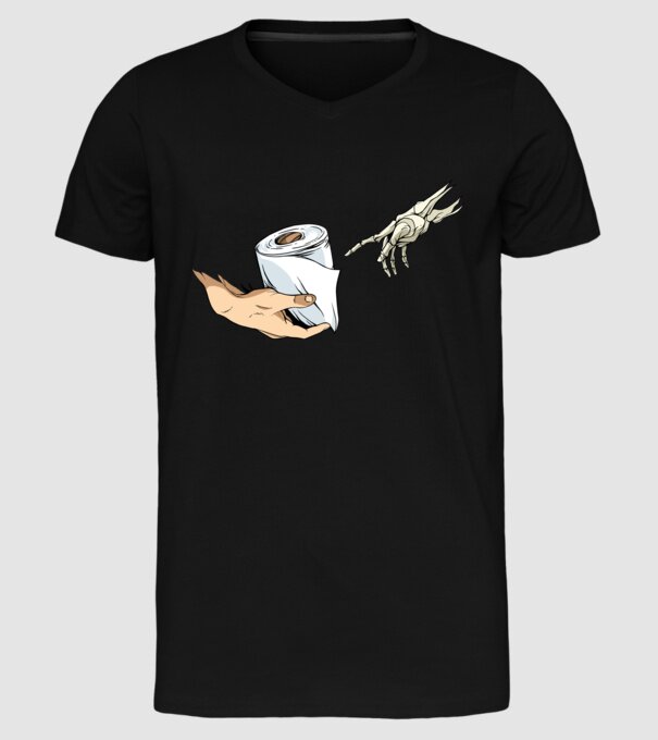 Michelangelo coronavirus hârtie igienică model negru pe tricou