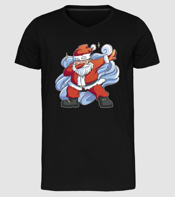 Moș Crăciun DAB pentru Crăciun model negru pe tricou