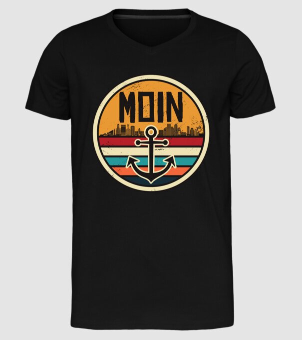Ancoră Moin model negru pe tricou