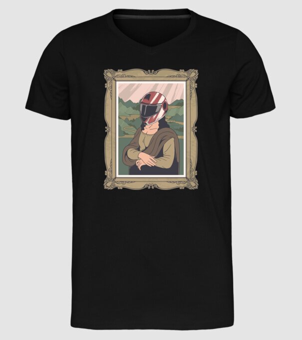 Mona Lisa Concurent model negru pe tricou