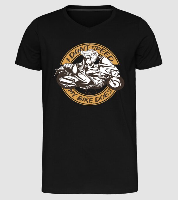 Fată Motociclist model negru pe tricou