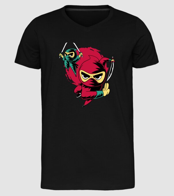 Tricou Ninja model negru pe tricou