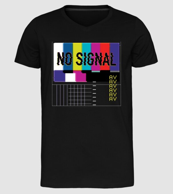 No Signal TV Eroare de transmisie model negru pe tricou