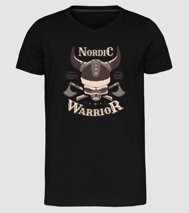 Nordic Warrior model negru pe tricou