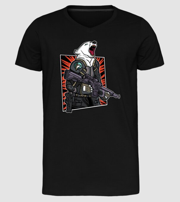 Ursul rusesc înarmat model negru pe tricou
