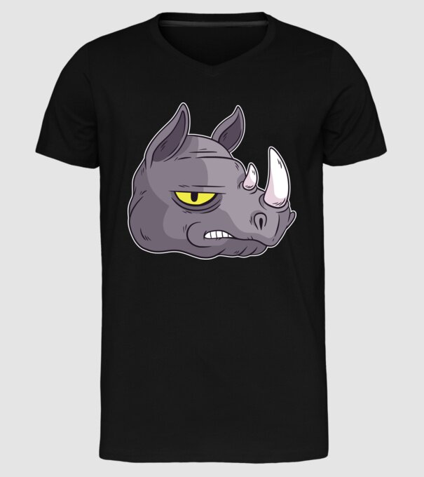 Cap de rinocer model negru pe tricou