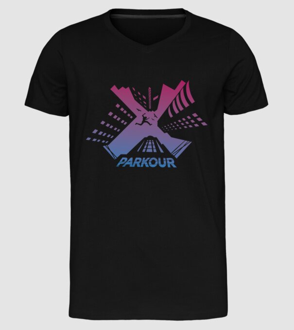 Parkour model negru pe tricou