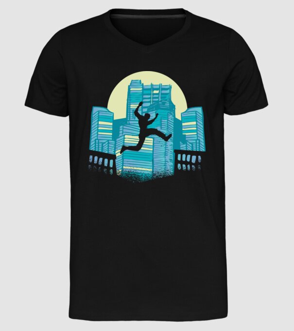 Parkour model negru pe tricou