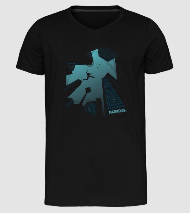 Tricou design Parkour model negru pe tricou