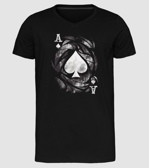 As de pică model negru pe tricou