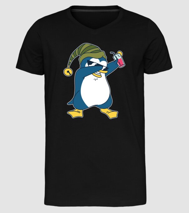 Pinguin DAB model negru pe tricou