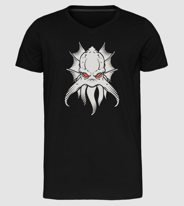 Cap de caracatiță model negru pe tricou