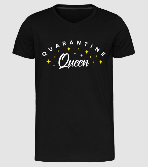 Quarantine queen model negru pe tricou