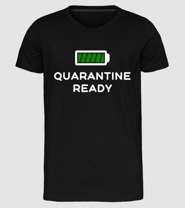 Quarantine ready model negru pe tricou