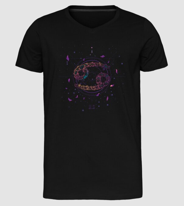 Cancer Zodiac model negru pe tricou