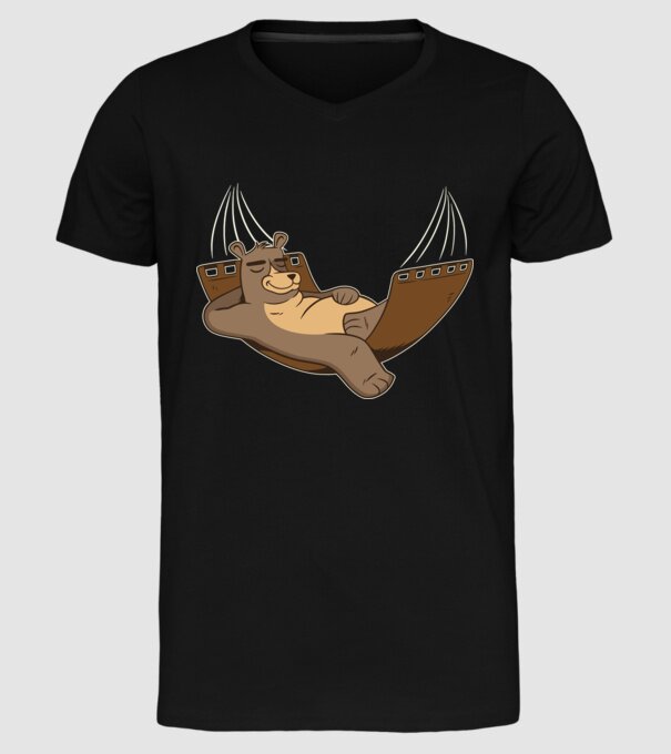 Urs Relax model negru pe tricou