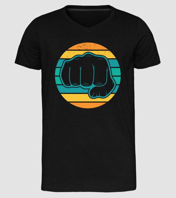 Pumn Retro model negru pe tricou