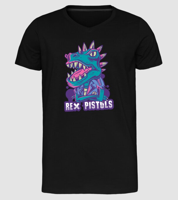 Rex Pistols model negru pe tricou
