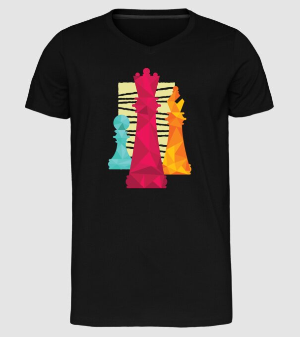 Piese Șah model negru pe tricou