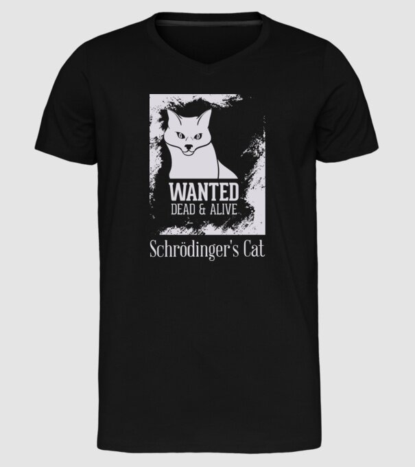 Schrödingers Cat - Dead or Alive model negru pe tricou