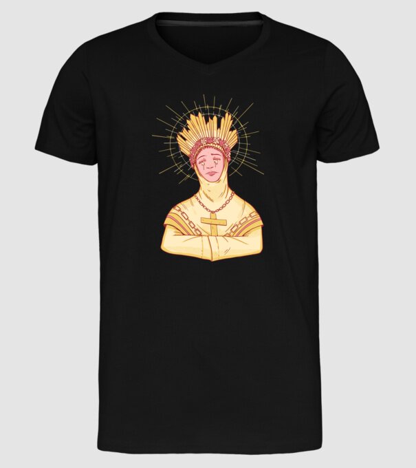 Sfânt lăcrimând model negru pe tricou