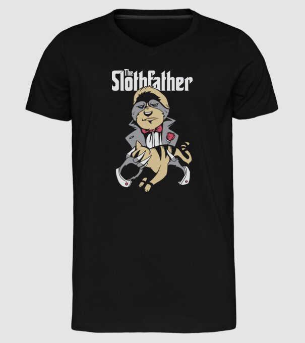 Slothfather - Naș Leneș model negru pe tricou