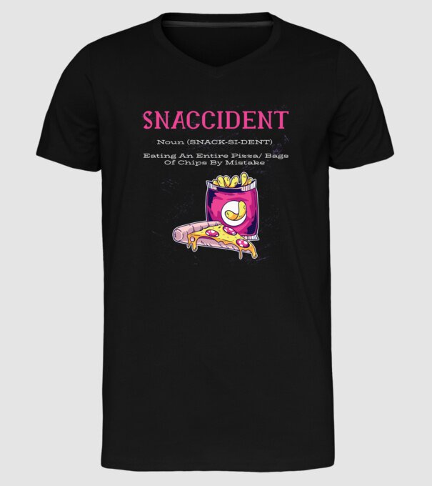 Snaccident model negru pe tricou