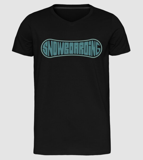 Snowboarding model negru pe tricou
