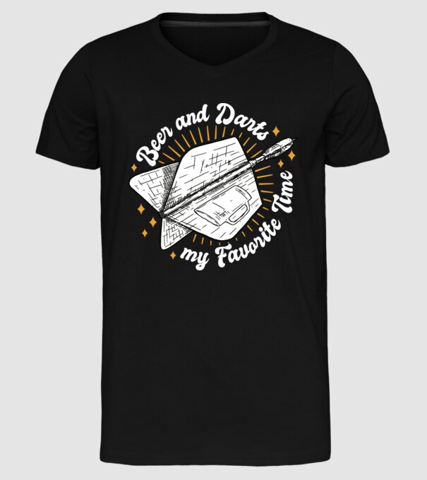 Bere și darts model negru pe tricou