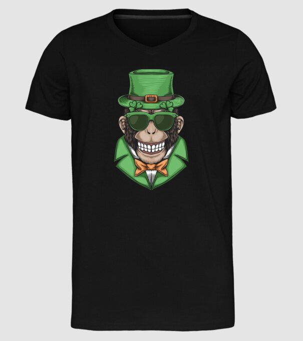 Sfântul Patrick Maimuță model negru pe tricou