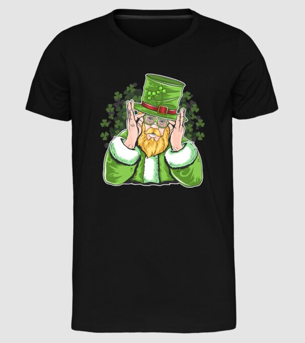 Sfântul Patrick Barbă irlandeză model negru pe tricou