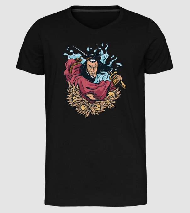 Samurai model negru pe tricou