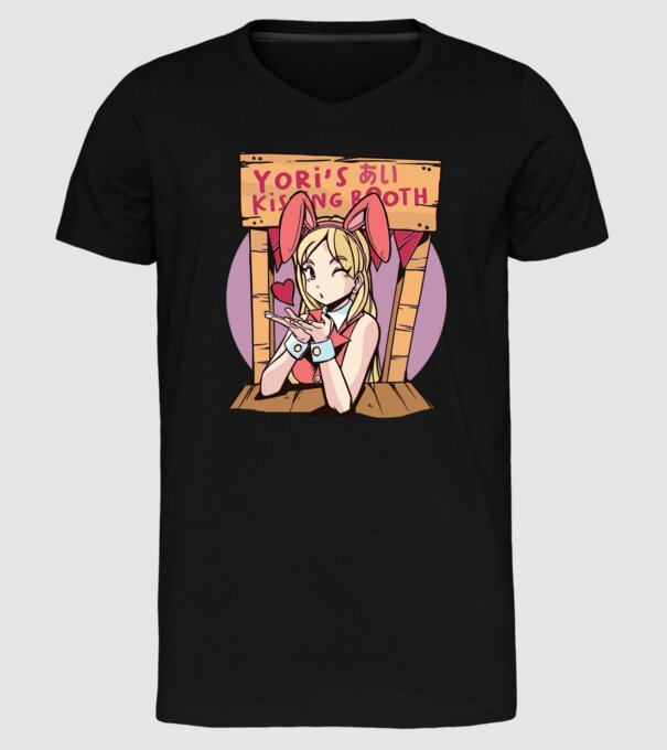Anime îndrăgostit model negru pe tricou