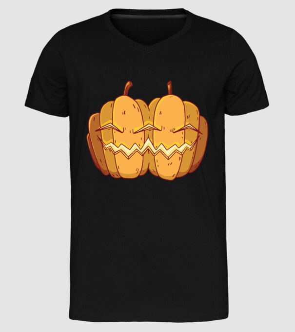 Dovleci siamezi de Halloween model negru pe tricou
