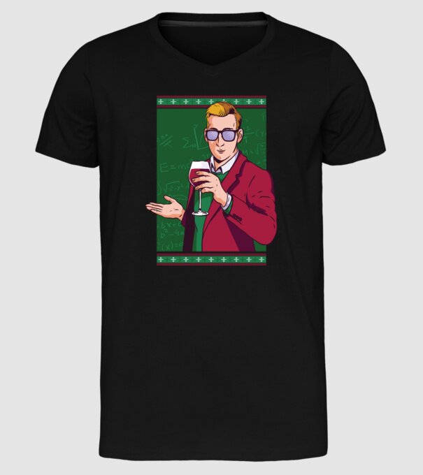 Profesor cu vin model negru pe tricou