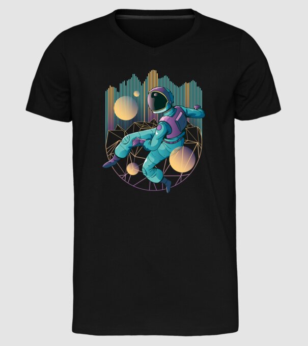 Techno Astronaut tricou astronaut model negru pe tricou