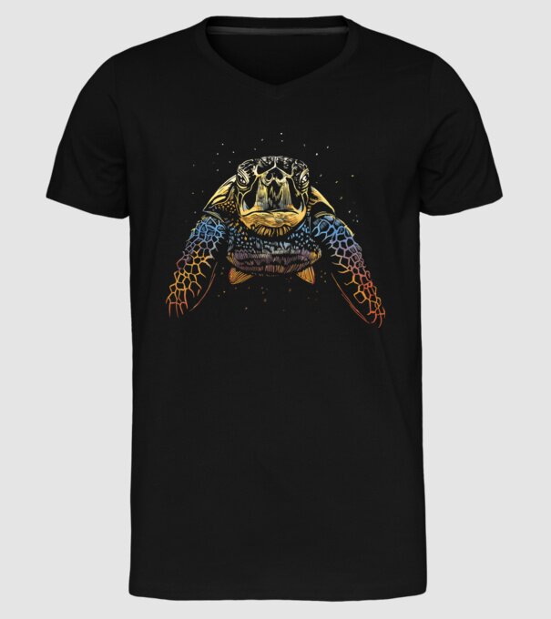 Broască țestoasă model negru pe tricou