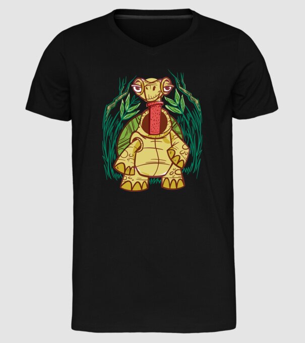 Gât Broască țestoasă model negru pe tricou