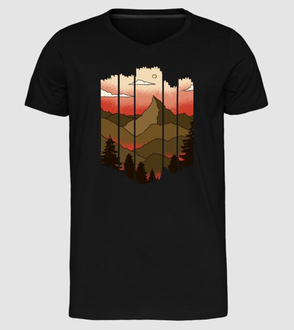 Imagine natură model negru pe tricou