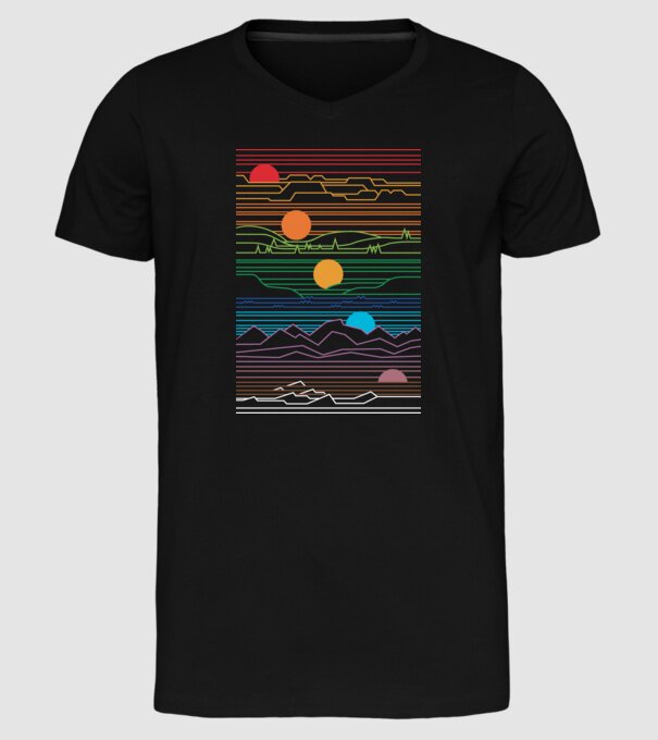 Linii Natură model negru pe tricou