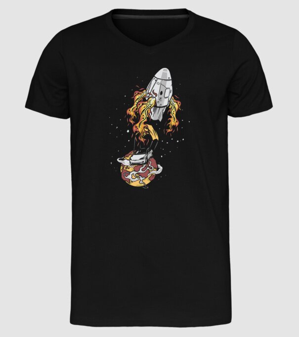 Tesla în spațiu model negru pe tricou