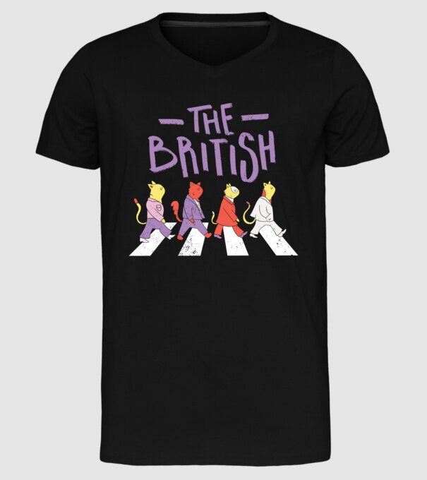 The British Pisicuțe model negru pe tricou